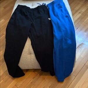 2 pairs of Black and Blue Jogger Pants